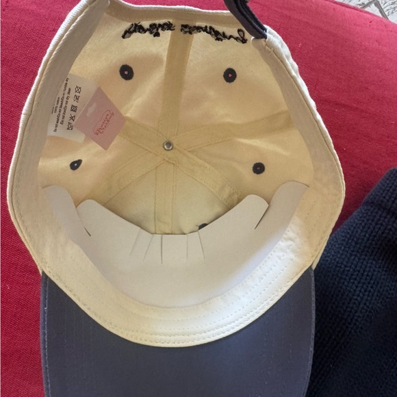 USA Embroidered Cap by FRASIER STERLING ❤️🤍💙cream hat w/navy brim.EmbroideredUSA - Picture 5 of 9